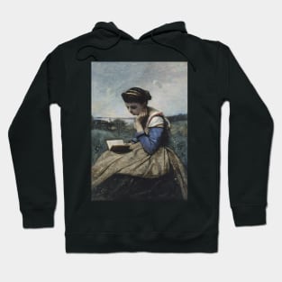 A Woman Reading by Jean-Baptiste-Camille Corot Hoodie